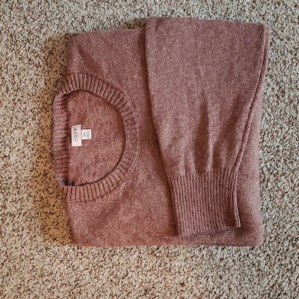 J. Crew Rose Brown Cotton Crew Neck Sweater